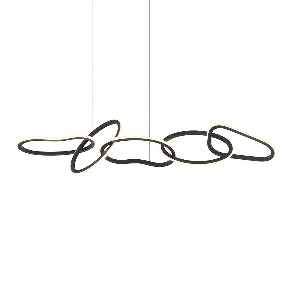 Lustre Pendente Nordecor Zena 2596 Preto Led Bivolt