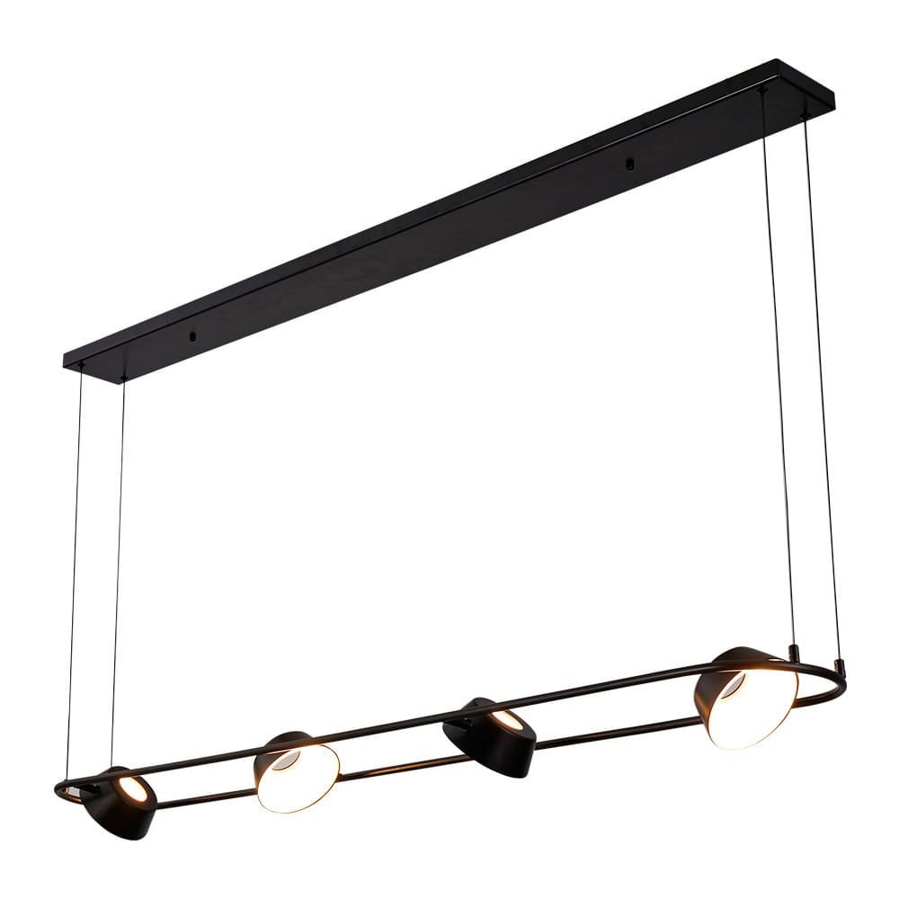 Lustre Pendente Nordecor Zavi 2548 Preto Led Bivolt