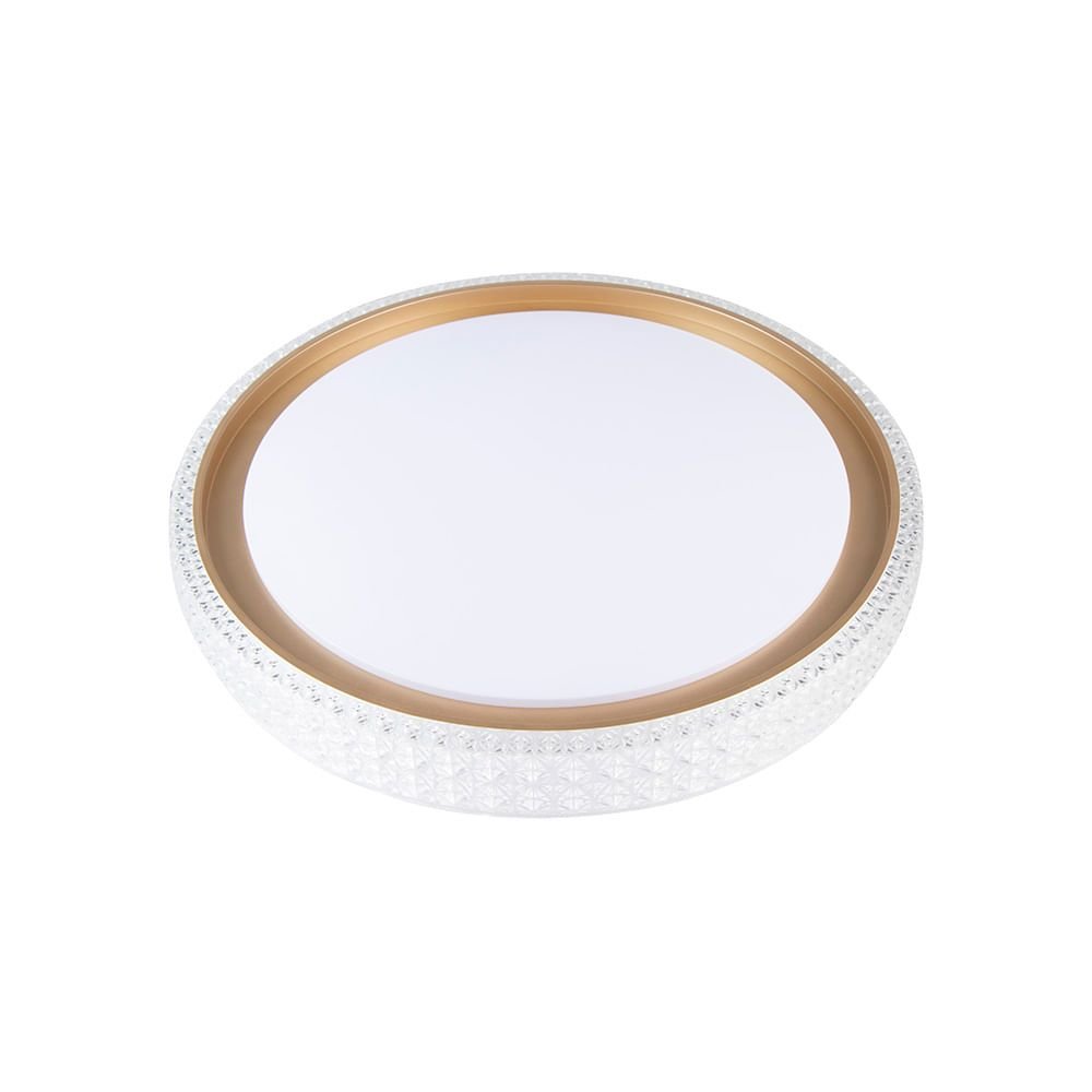 Plafon Nordecor Kenle 2665 Redondo Led Bivolt Dourado Fosco