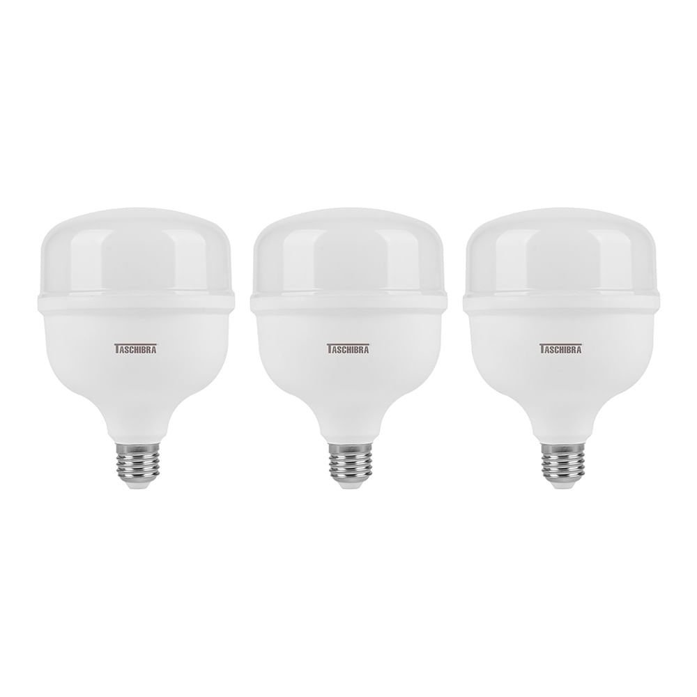 Kit 3 Lâmpadas Led Taschibra TKL 270 High Led 50W E27 Bivolt