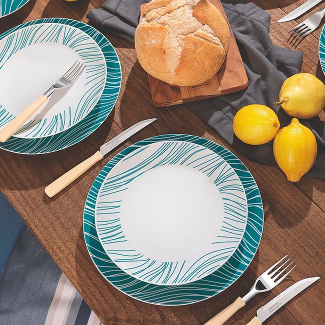Aparelho de Jantar Tramontina Clarice 20 Peças em Porcelana Decorada