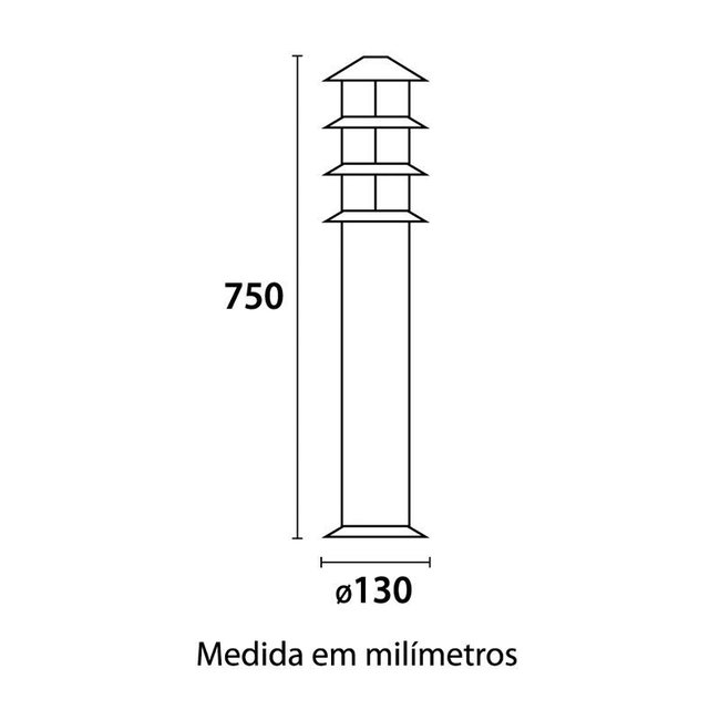 Poste para Jardim Germany Oriental 8375110 75cm E27 Bivolt