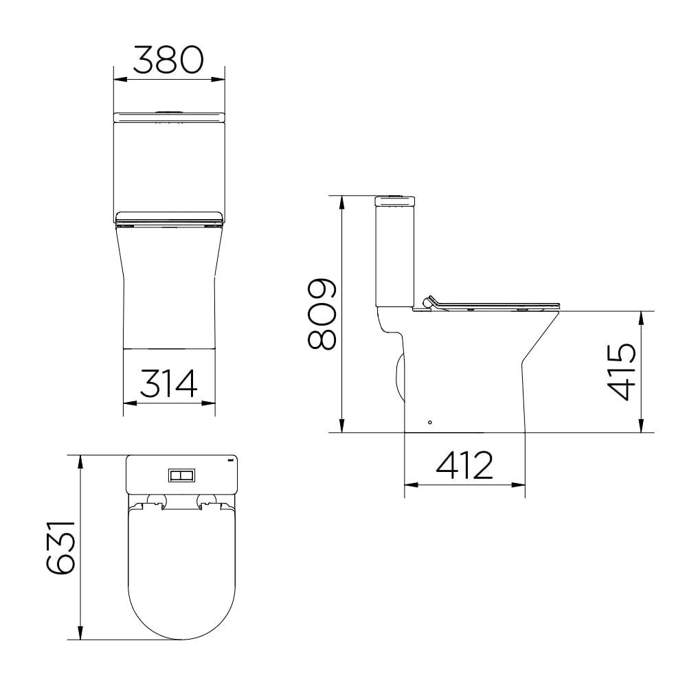 Vaso Sanitário com Caixa Acoplada Docol Lift 968766 Branco Esmaltado
