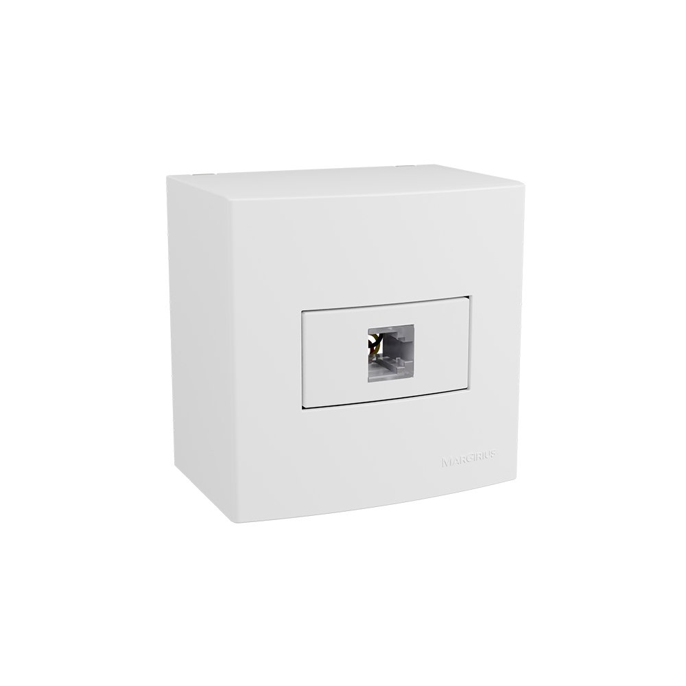 Caixa de Sobrepor 75x75 com Tomada para Telefone MarGirius Sleek