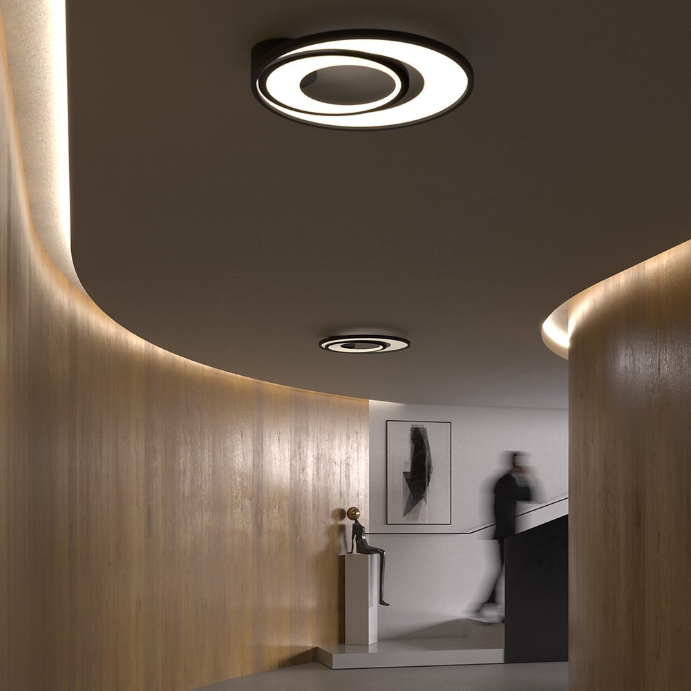 Plafon Nordecor Zahal Duo 2516 Led Bivolt Preto